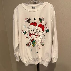 Vintage Apples made in the USA white holiday sweatshirt size large